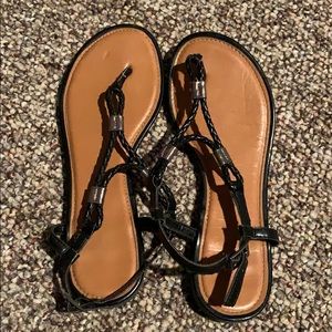 Black strappy sandals